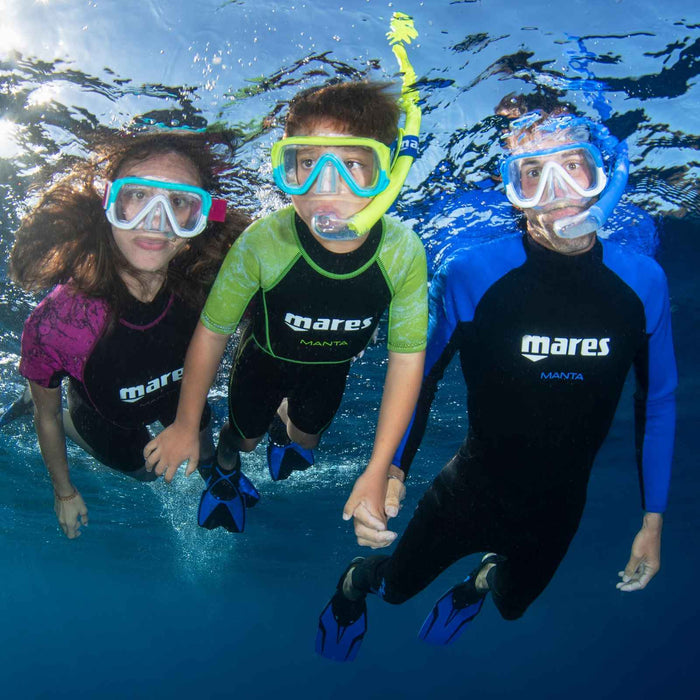 Schnorchelset Keewee Kinder Gelb-Aqua-Klar 8–14 Jahre Mares 411811SFYLACL