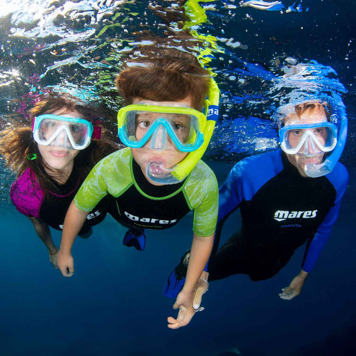 Schnorchelset Keewee Kinder Gelb-Aqua-Klar 8–14 Jahre Mares 411811SFYLACL