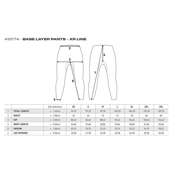 Undersuit Pants Base Layer Black-White XL Mares 412174XL