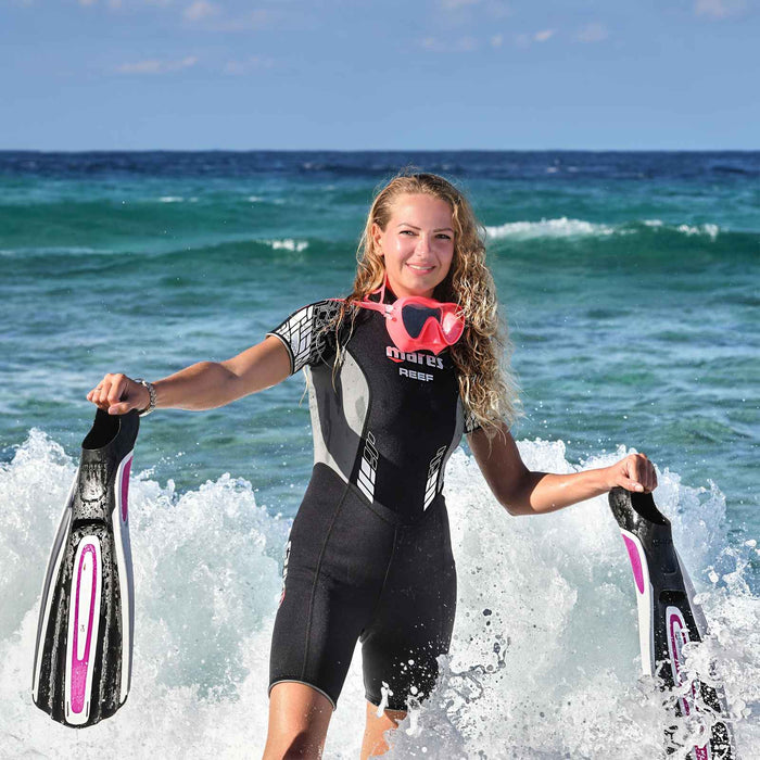 Korte wetsuit Reef Shorty dames 2,5 mm zwart-grijs-wit maat 2-S Mares 412385S2