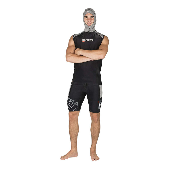 Tauch-Unterzieher Ultraskin Ärmellos mit Kapuze Herren Schwarz-Grau 3XL Mares 412391-3XL