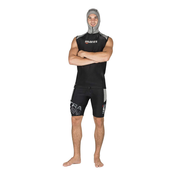 Tauch-Unterzieher Ultraskin Ärmellos mit Kapuze Herren Schwarz-Grau XL Mares 412391-XL