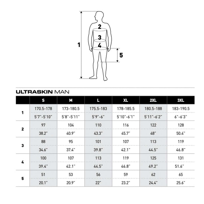Podspodenki Ultraskin 3/4 męskie czarno-szare L Mares 412398L