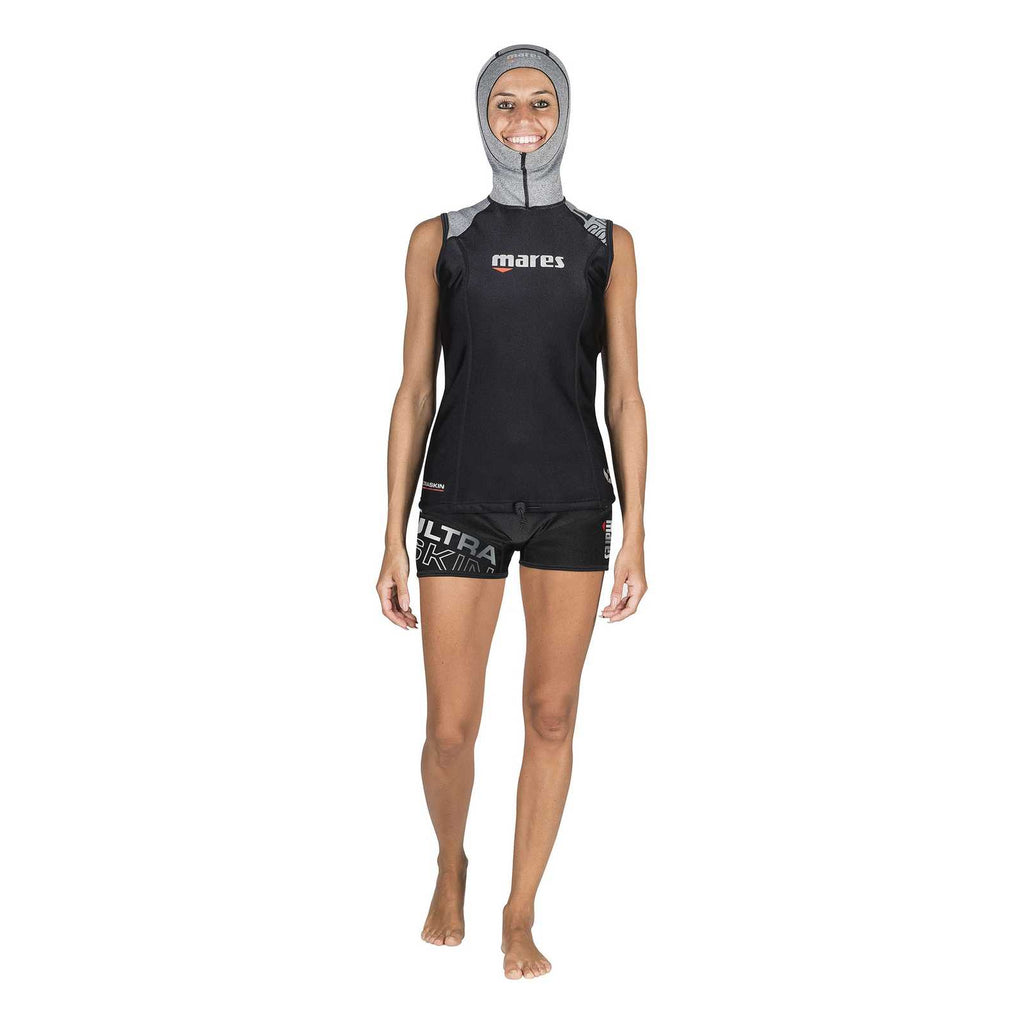 Tauch-Unterzieher Ultraskin Ärmellos mit Kapuze Damen Schwarz-Grau XS Mares 412399XS
