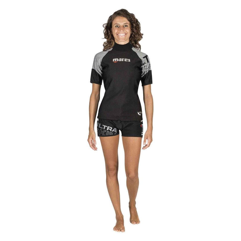 Tauch-Unterzieher Ultraskin Kurzarm Damen Schwarz-Grau XS Mares 412419XS