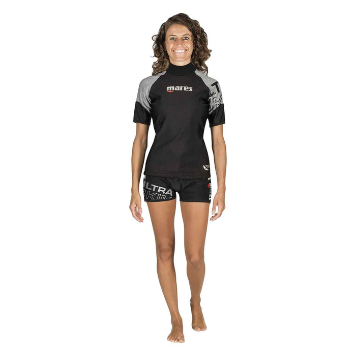 Tauch-Unterzieher Ultraskin Kurzarm Damen Schwarz-Grau XS Mares 412419XS