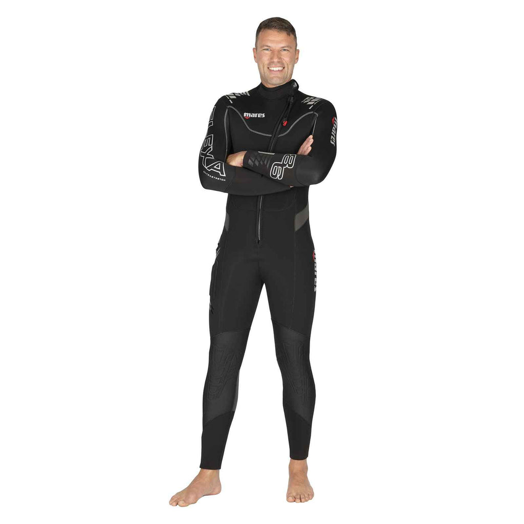 Volledig wetsuit Flexa Heren 8-6 mm Zwart-Grijs M-Lang Mares 4124313L