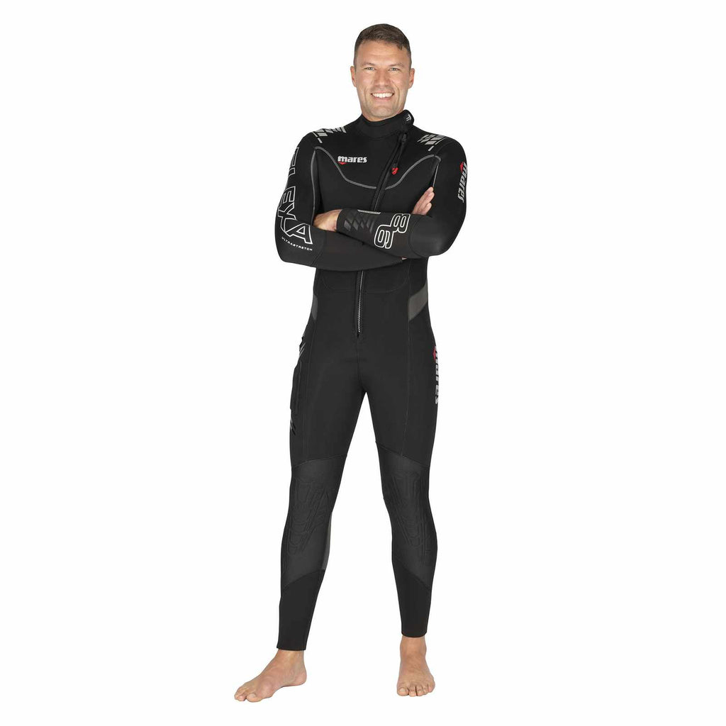 Volledig wetsuit Flexa Heren 8-6 mm Zwart-Grijs ML-Lang Mares 4124314L