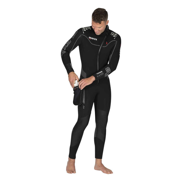 Volledig wetsuit Flexa Heren 8-6 mm Zwart-Grijs Maat 3-M Mares 412431S3