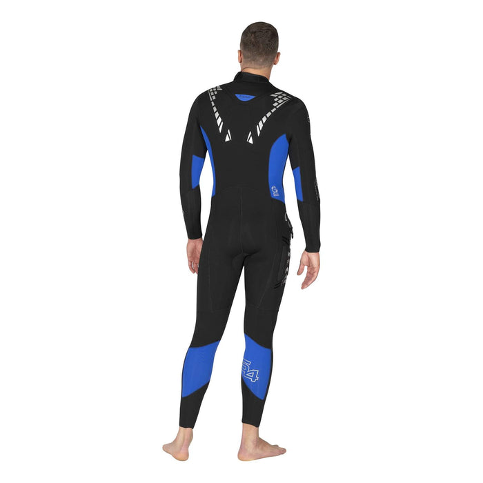 Combinaison intégrale Flexa Homme 5-4 mm Noir-Bleu ML - Très large Mares 4124334W
