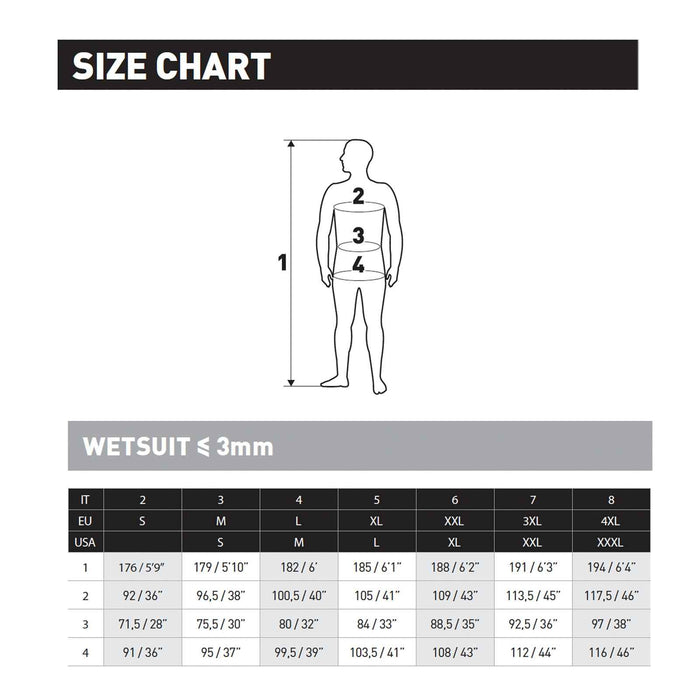 Full Wetsuit Flexa Man 3-2mm Black-White Size 4-ML Mares 412435S4