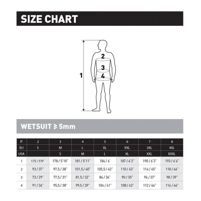 Volledig wetsuit Pro Therm Heren 8-7mm Zwart XXL-Dubbel-breed Mares 4124377W