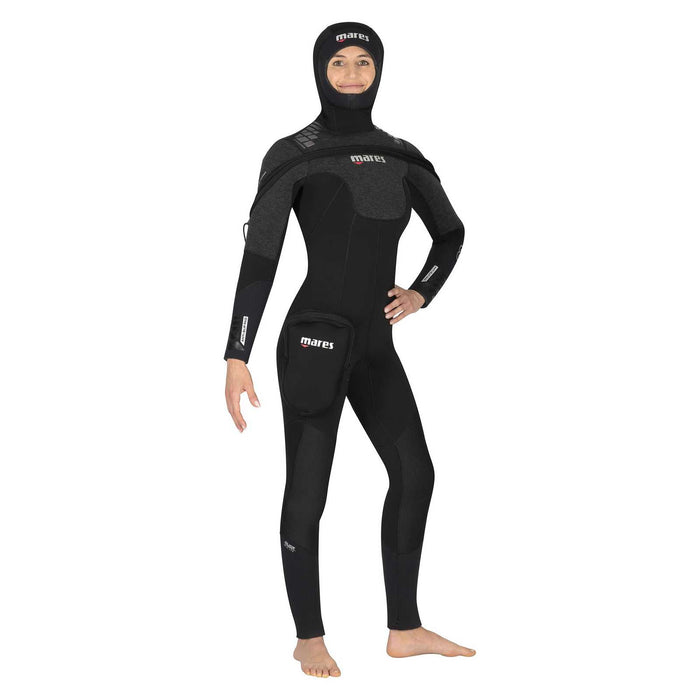Nassanzug Pro Therm Damen 8-7 mm Schwarz S-Lang Mares 4124382L