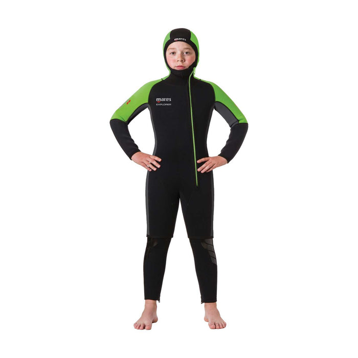 Wetsuit Explorer 5 Jack Kinderen Zwart-Limoen 12 Jaar Mares 412445-1