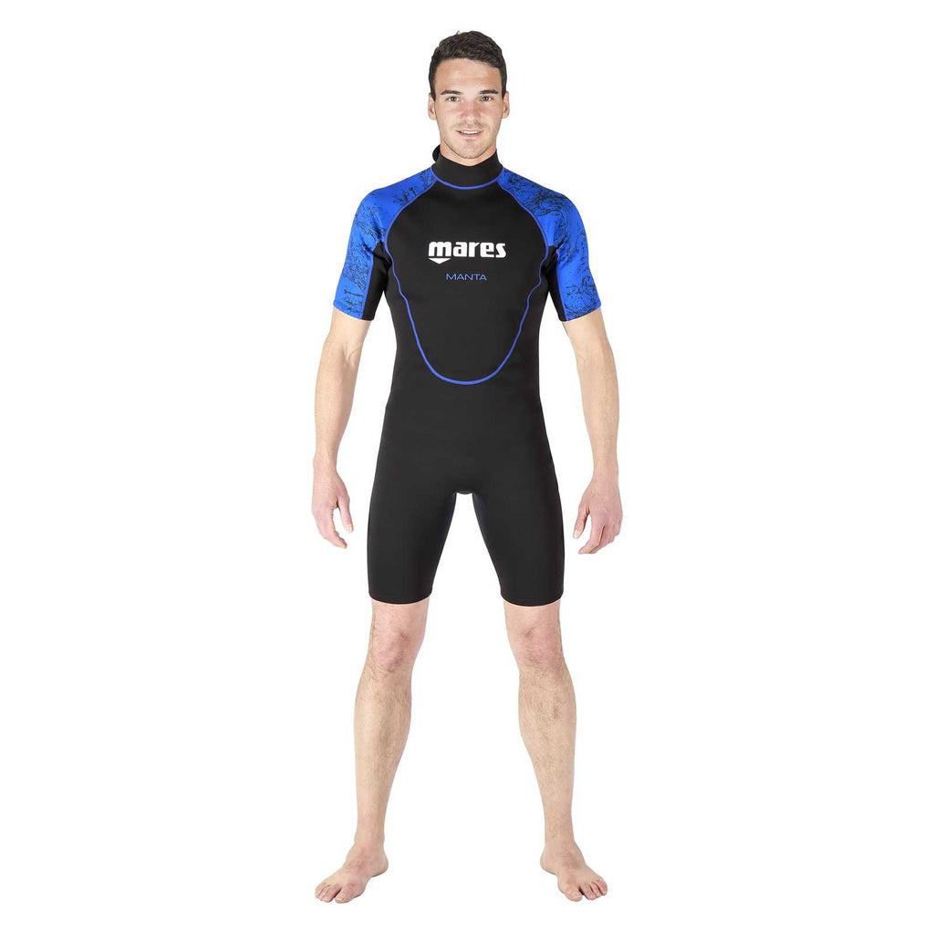 Snorkeling Wetsuit Shorty Manta Man Black-Blue Size 3 Mares 412458S3