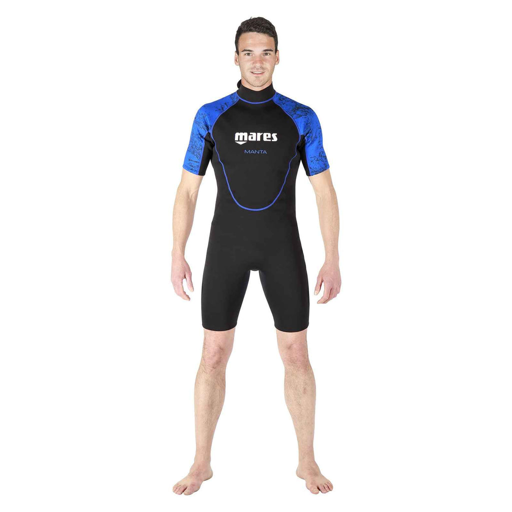 Combinaison shorty de snorkeling Manta Homme Noir-Bleu Taille 6 Mares 412458S6