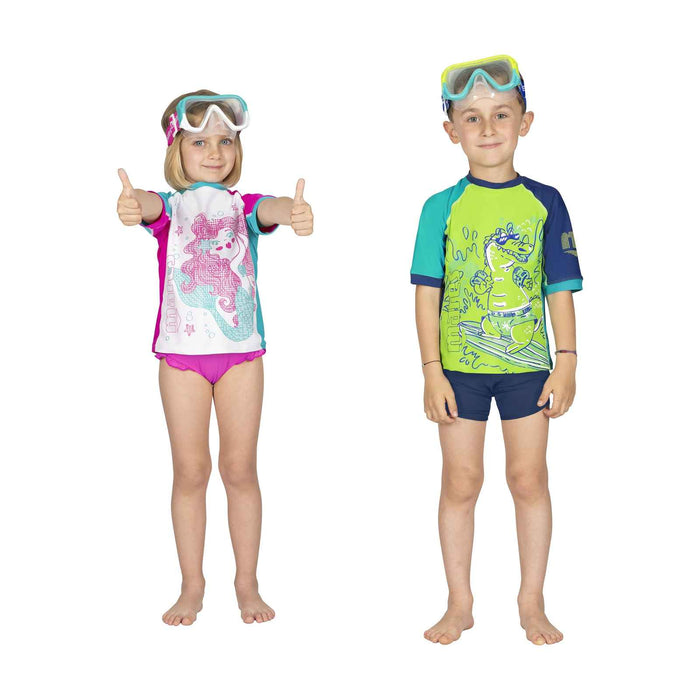 Rashguard Shield Kinder LM Blau-Limette XL Mares 412464LMXL