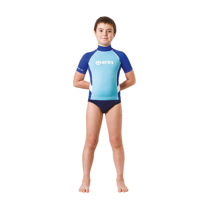 Rash Guard Kids Boy Short Sleeve Blue S-9-10 Years Mares 412506SBL