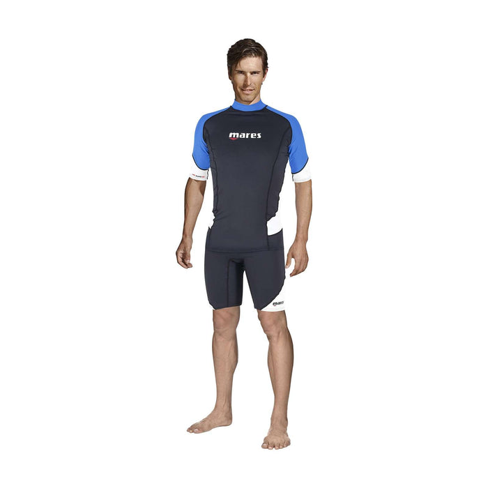 Rash Guard Herren Kurzarm Schwarz-Blau XXL Mares 412552XXL