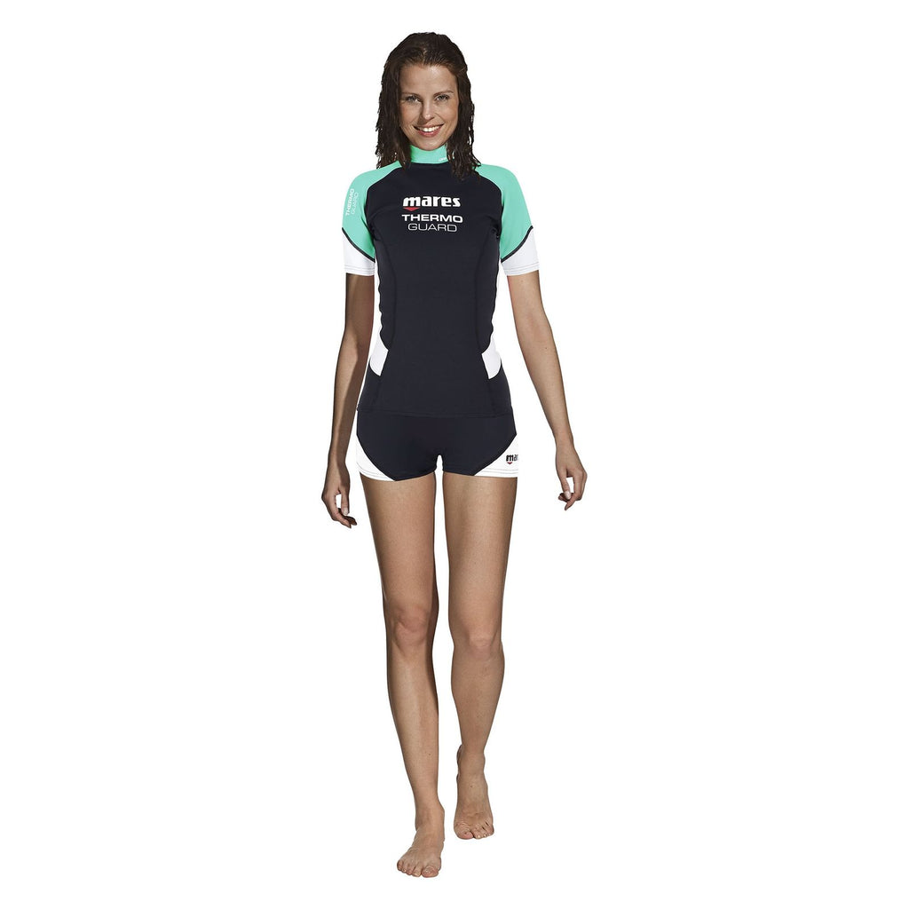 Wetsuit Thermo Guard Dames Korte mouwen 0,5 mm Zwart-Aquamarijn S Mares 412553S