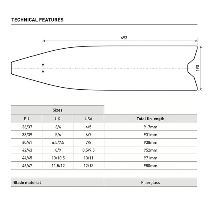 Apnoe-Flossen X-Wing Apnea M EU 36-37-UK 3-4-USA 4-5 Mares 420416MED036