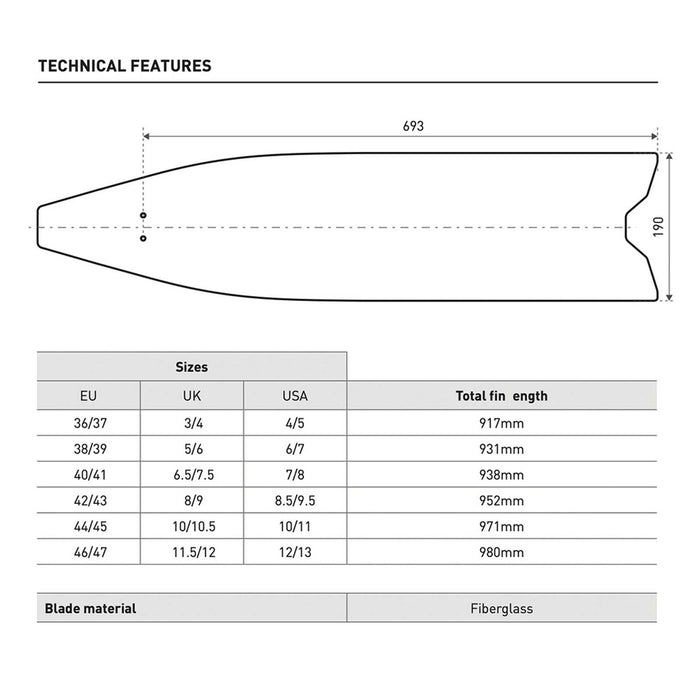 Freediving Fins X-Wing Apnea M EU 46-47-UK 11,5-12-USA 12-13 Mares 420416MED046
