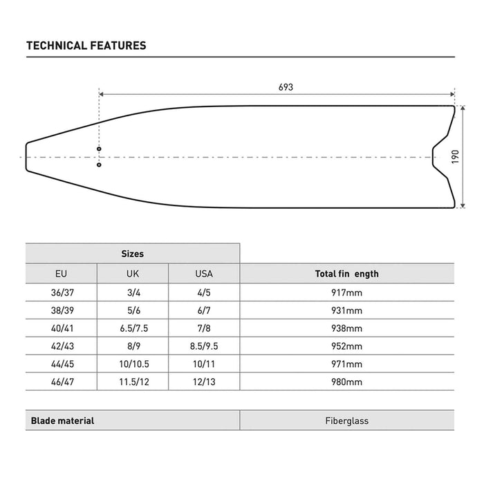 Freediving Fins X-Wing Apnea Soft EU 38-39-UK 5-6-USA 6-7 Mares 420416SFT038