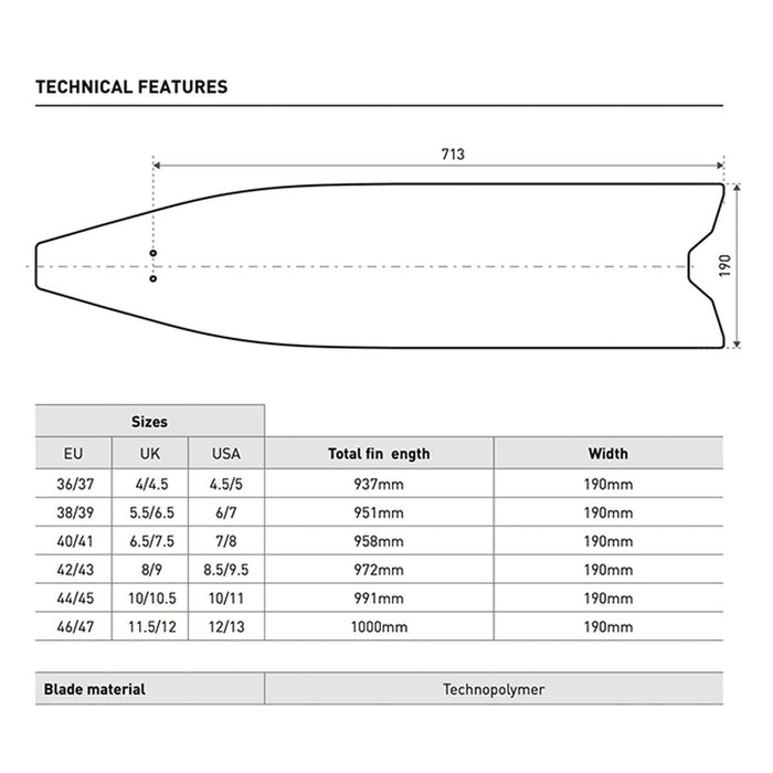 Freediving Fins X-Wing Blue EU 42-43-UK 8-9-USA 8,5-9,5 Mares 420419042BL