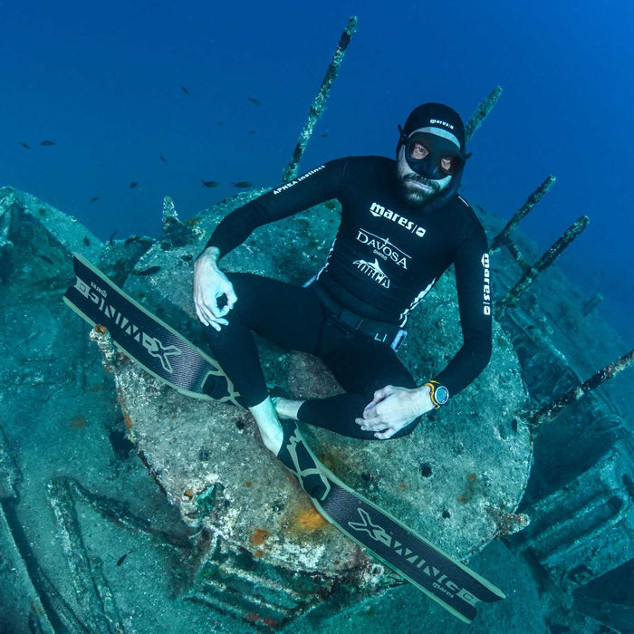 Apnoe-Flossen X-Wing C-S Mittel Schwarz-Grün EU 44-45-UK 10-10,5-USA 10-11 Mares 420422MED044