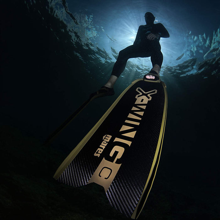 Apnoe-Flossen X-Wing C-S Weich Schwarz-Grün EU 46-47-UK 11,5-12-USA 12-13 Mares 420422SFT046