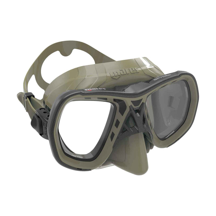 Spearfishing-Maske Spyder Sf Schwarz-Oliv Mares 421415EBBOLOL