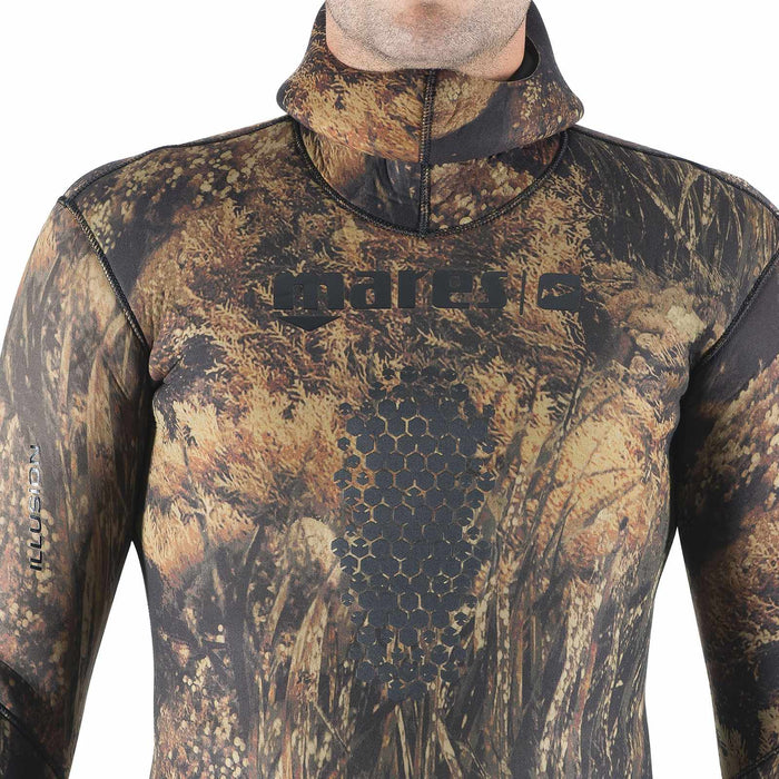 Apnoeanzug Jacke Illusion Bwn 30 3mm Braun-Camo Größe 4 Mares 422035S4