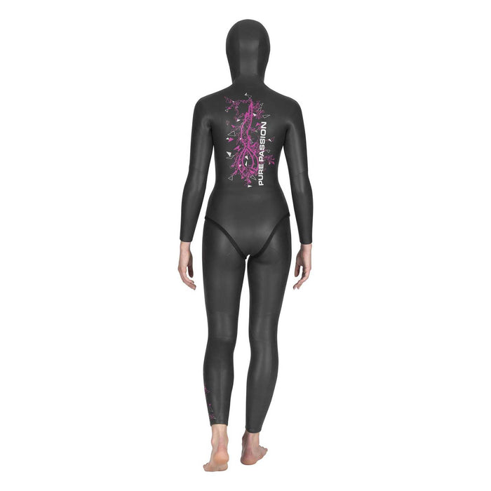 Apnoe-Neoprenjacke Prism Skin Damen 5 mm Schwarz-Pink Größe 5 Mares 422324S5