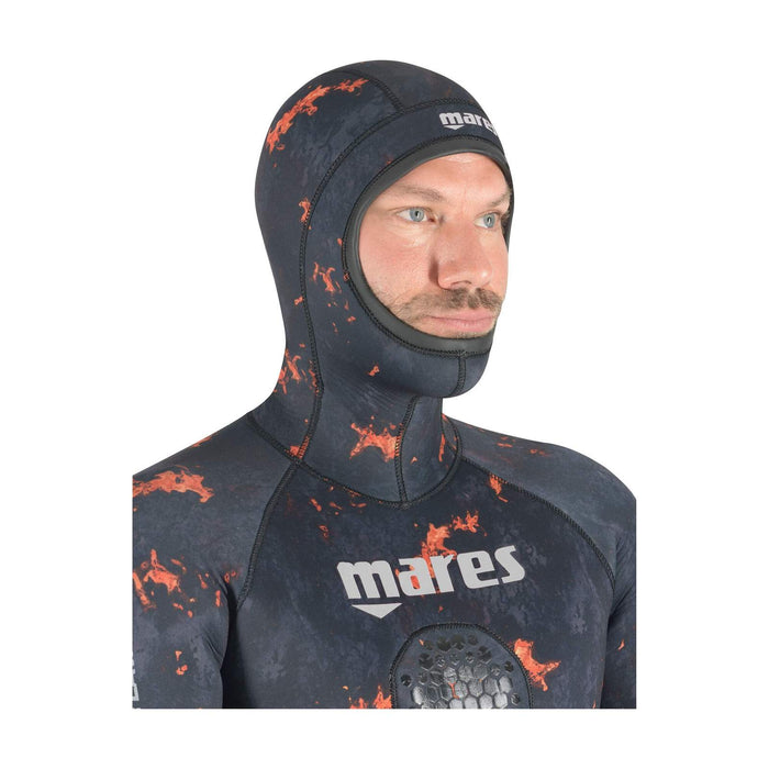 Speervissen Wetsuit Jas Explorer Lava 50 5mm Camo-Oranje Maat 3 Mares 422502S3