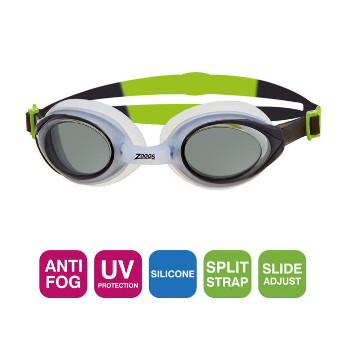 Schwimmbrille Bondi Weiß-Limette Tönung-Rauch Linsen Zoggs 461004WHBLTSM