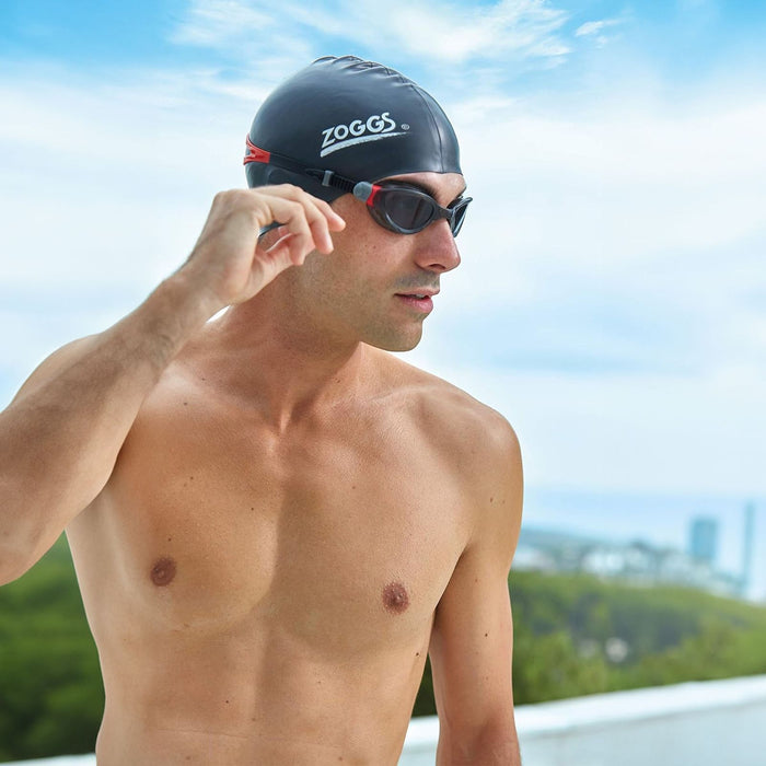 Schwimmbrille Phantom 2.0 Schwarz-Rot Tönung-Rauch Linsen Zoggs 461031BKRDTSM