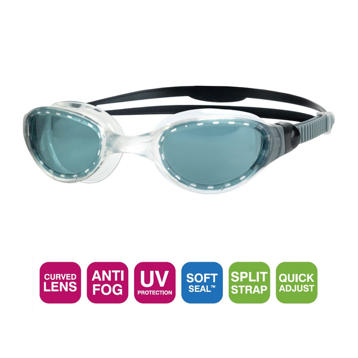Schwimmbrille Phantom 2.0 Klar-Grau Tönung-Rauch Linsen Zoggs 461031CLGYTSM