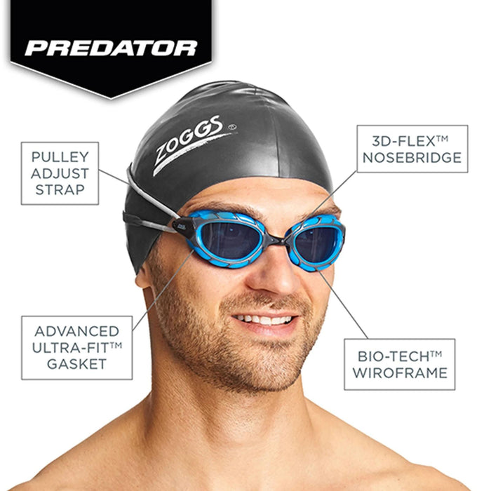 Schwimmbrille Predator Schwarz-Grün-Klar Klein Zoggs 461037BKGNCLRS