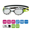 Schwimmbrille Predator Schwarz-Grün-Klar Klein Zoggs 461037BKGNCLRS