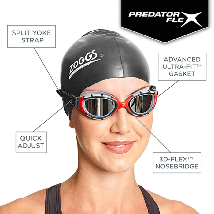 Schwimmbrille Predator Schwarz-Grün-Klar Klein Zoggs 461037BKGNCLRS