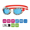Schwimmbrille Predator Weiß-Rot Tönte-Blau Linsen Standard Zoggs 461037WHRDTBLR