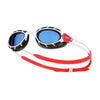 Schwimmbrille Predator Weiß-Rot Tönte-Blau Linsen Standard Zoggs 461037WHRDTBLR