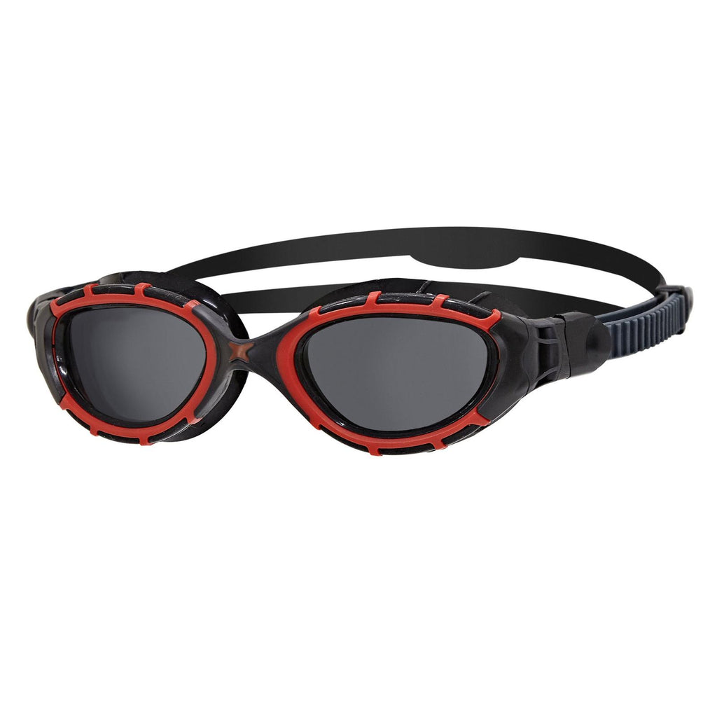 Schwimmbrille Predator Flex Polarisierend Schwarz-Rot-Rauch Standard Zoggs 461043BKRDPSMR