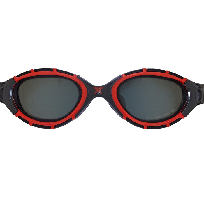 Schwimmbrille Predator Flex Polarisierend Schwarz-Rot-Rauch Standard Zoggs 461043BKRDPSMR