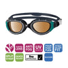 Schwimmbrille Predator Flex Polarisierend Ultra Schwarz-Grün Klein Zoggs 461046BKGNPCPS