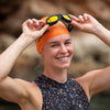 Schwimmbrille Predator Flex Titan Grau-Schwarz Verspiegelte-Orange Linsen Standard Zoggs 461054GYBKMO