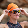 Schwimmbrille Predator Flex Titan Grau-Schwarz Verspiegelte-Orange Linsen Standard Zoggs 461054GYBKMO