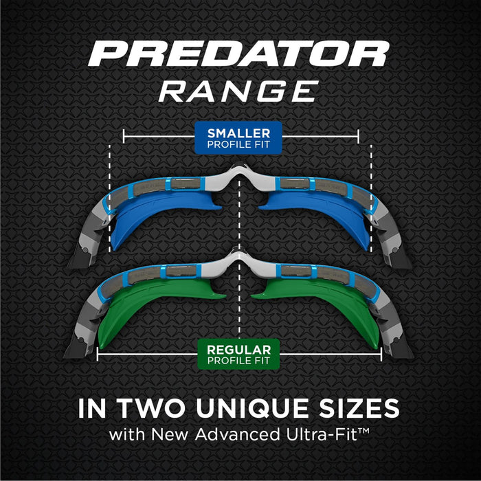 Schwimmbrille Predator Flex Titan Grau-Schwarz Verspiegelte-Orange Linsen Klein Zoggs 461054GYBKMORS