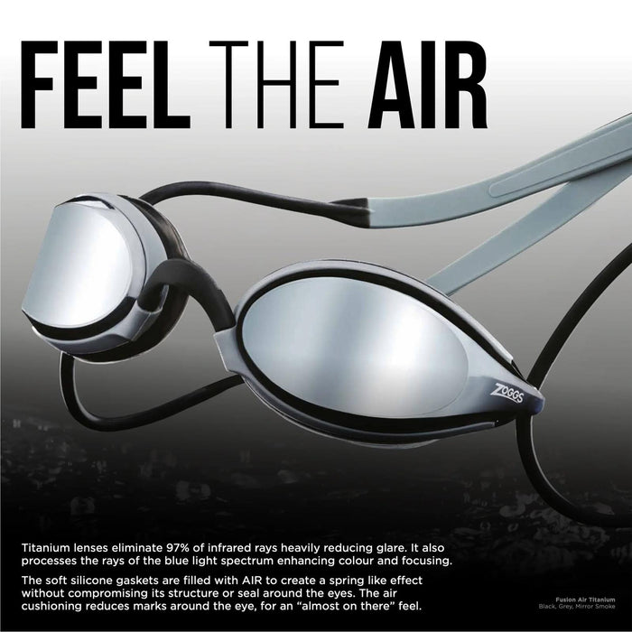 Schwimmbrille Predator Flex Titan Grau-Schwarz Verspiegelte-Orange Linsen Klein Zoggs 461054GYBKMORS