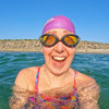 Schwimmbrille Predator Flex Titan Grau-Schwarz Verspiegelte-Orange Linsen Klein Zoggs 461054GYBKMORS